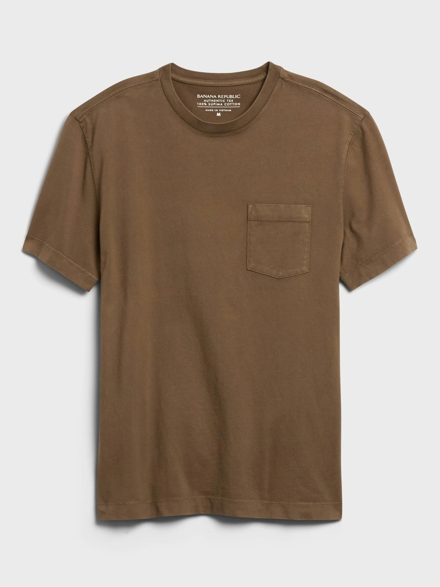 Banana Republic Men's Authentic Supima Crew-Neck T-Shirt Chocolate Stout Size M