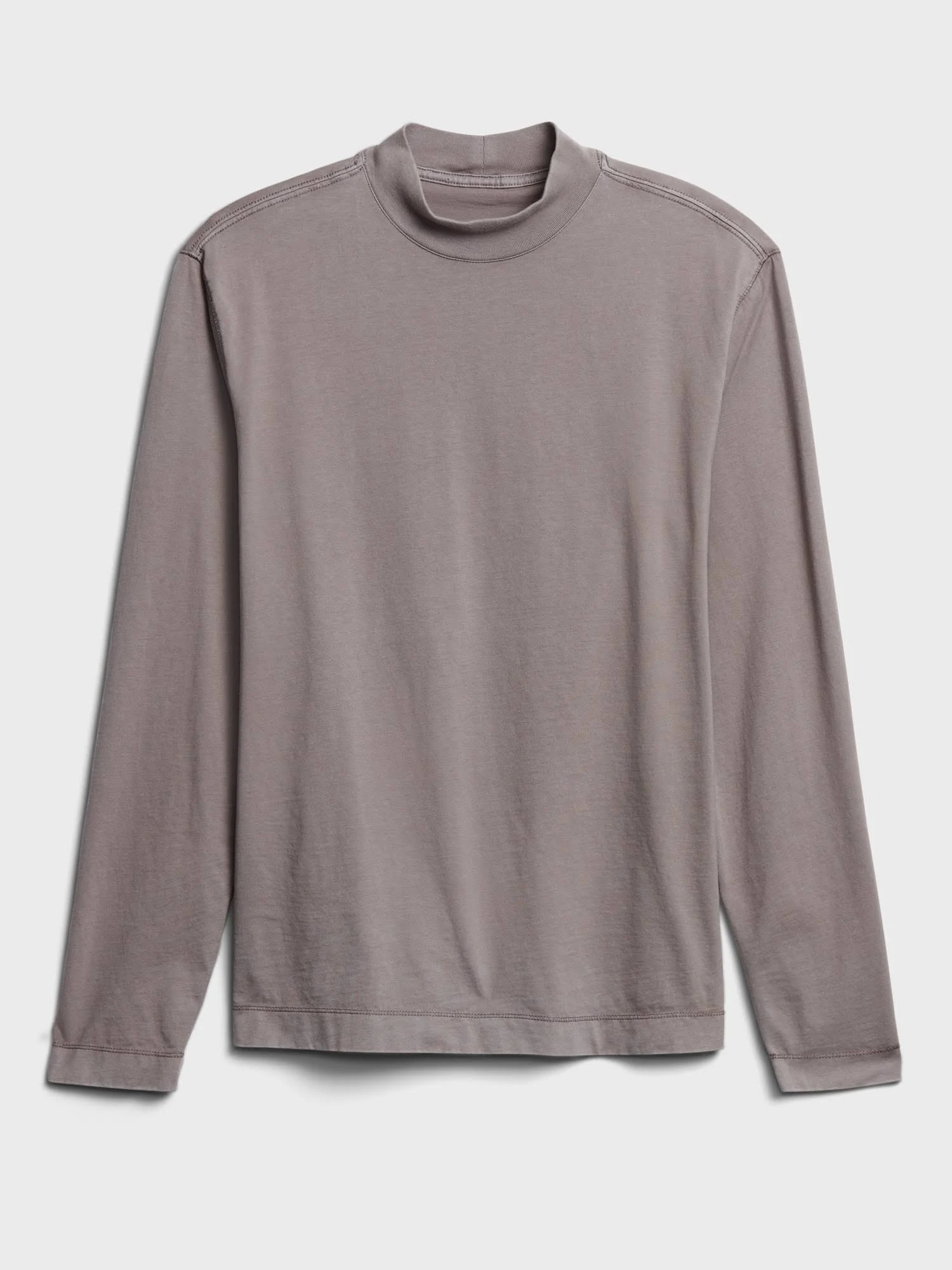 Banana Republic Men's Authentic Supima Mock-Neck T-Shirt Luna Gray Tall Size M