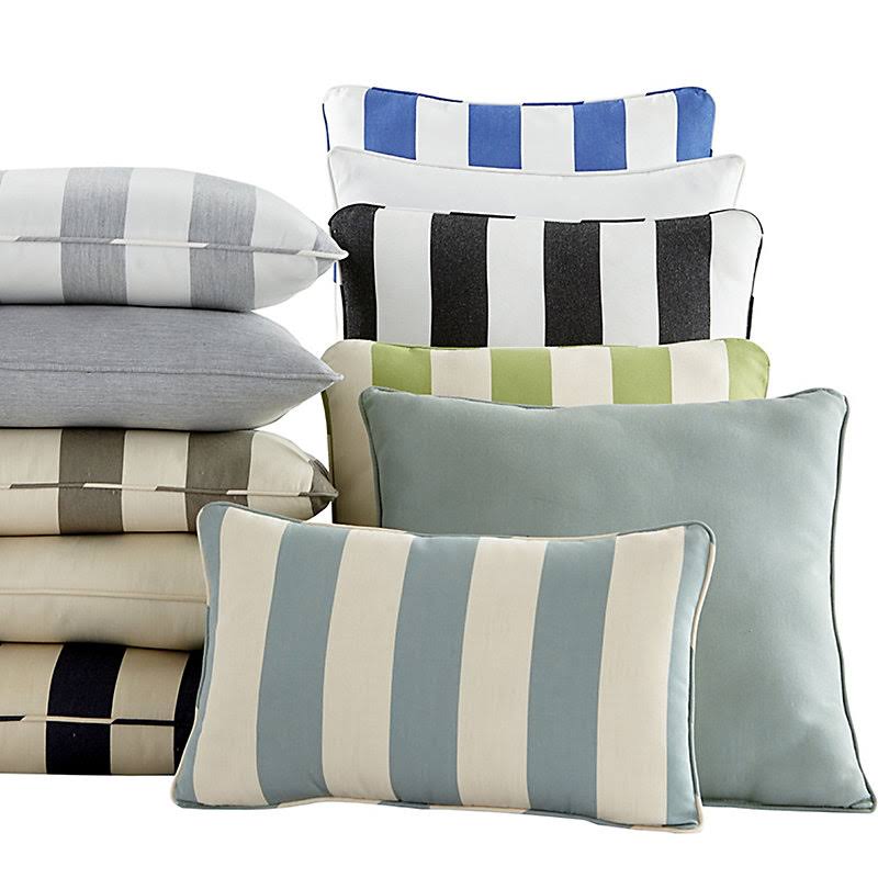Outdoor Throw Pillow Canopy Stripe Taupe/Sand 16x22 x 16x22 - Ballard Designs
