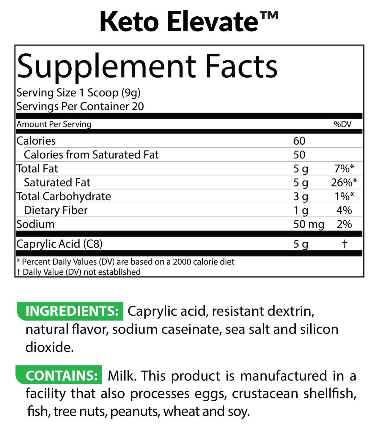 Keto Elevate C8 MCT Oil Powder