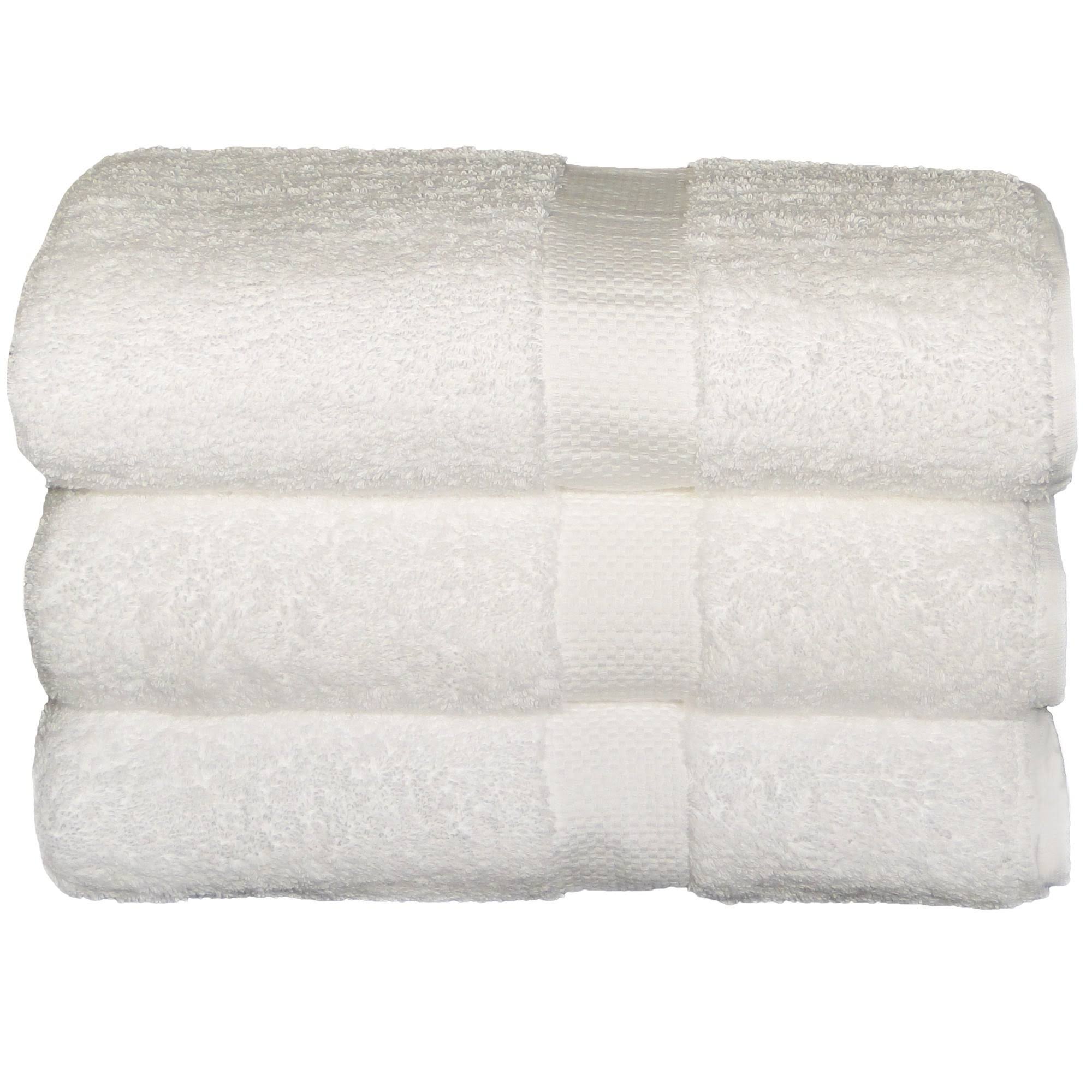 Baltic Linen Pyramid Excel Hotel Bath Towels 27 x 54-Inch White 3 Pack