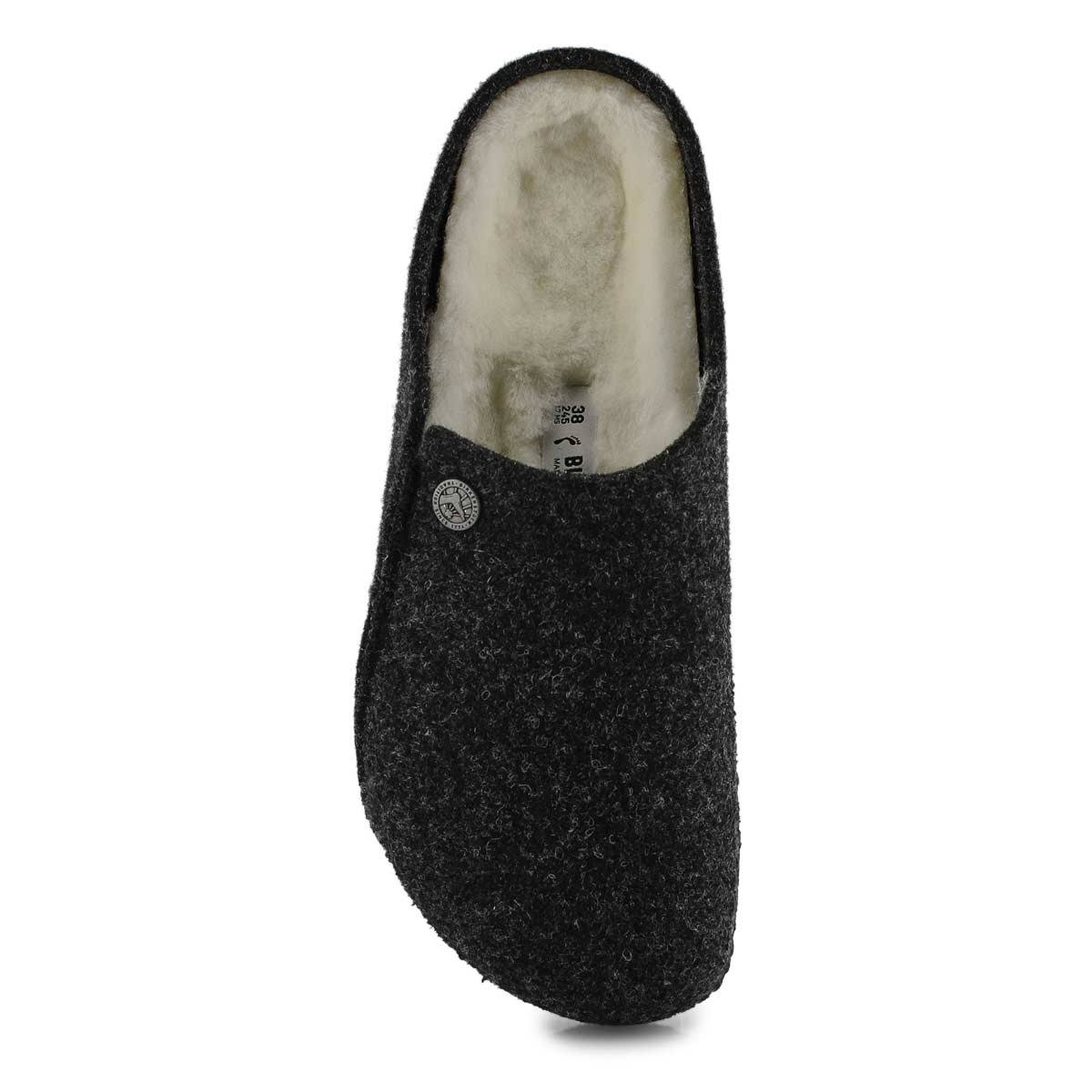 Birkenstock Zermatt Wool Felt Anthracite Shearling Clogs