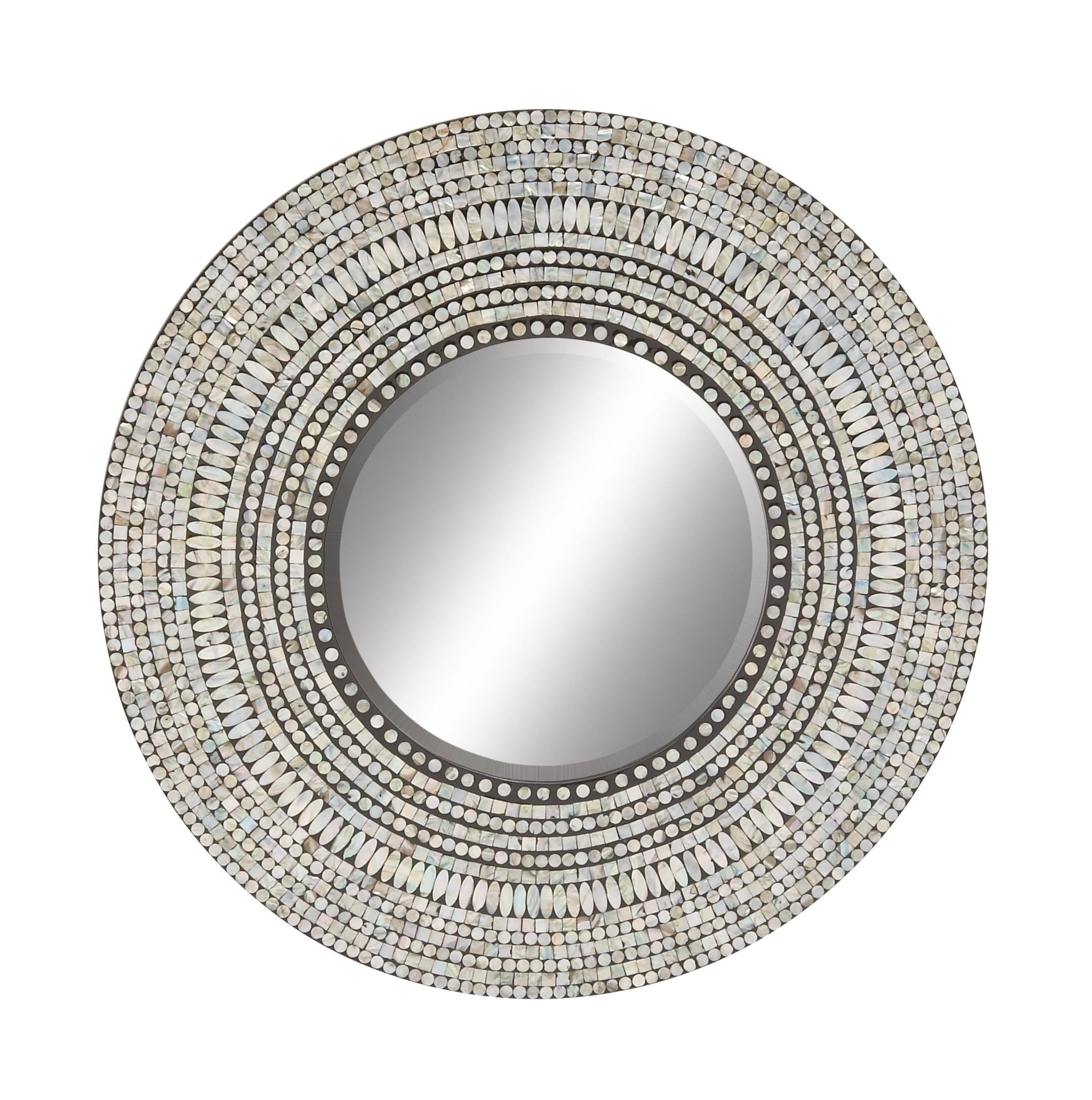 Wood Shell Inlay Mirror - 32
