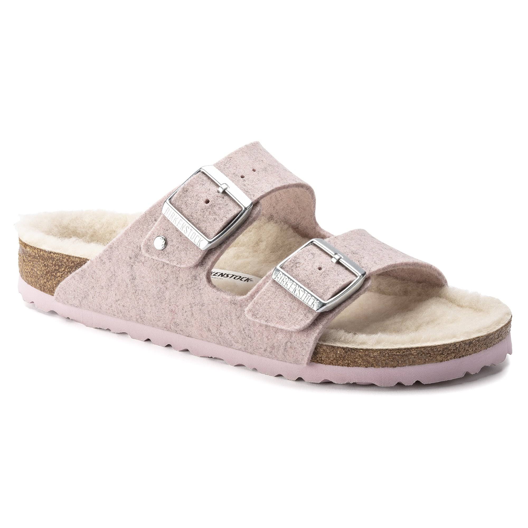 Birkenstock Women's Arizona Pink Wool Shearling