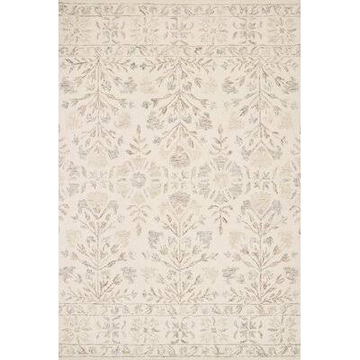 Fleshman Floral Hand Hooked Wool Ivory Area Rug Birch LANE? Rug Size: Rectangle 2&6x22 x 7&6x22