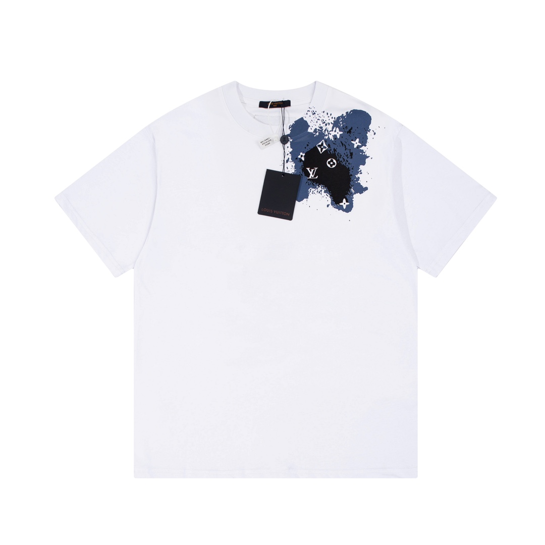Louis Vuitton 23ss Front and Back Graphic Print Short Sleeve T-Shirt White 6.14