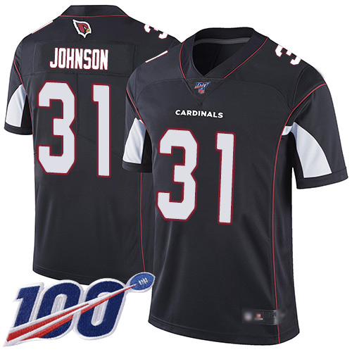 Arizona Cardinals #31 David Johnson Black Alternate Men's Stitched 100th Season Vapor Limited Jersey Men's