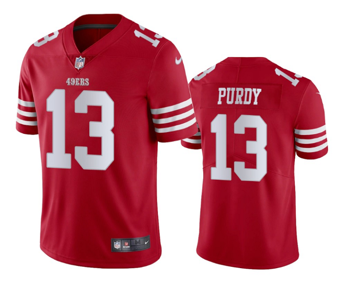 San Francisco 49ers #13 Brock Purdy Scarlet Men's 2022-23 Limited Stitched Vapor Untouchable Jersey