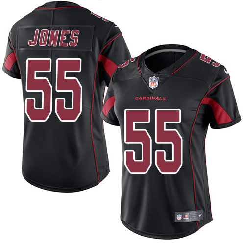 Arizona Cardinals #55 Chandler Jones Black Women's Stitched Limited Rush Jersey Womens