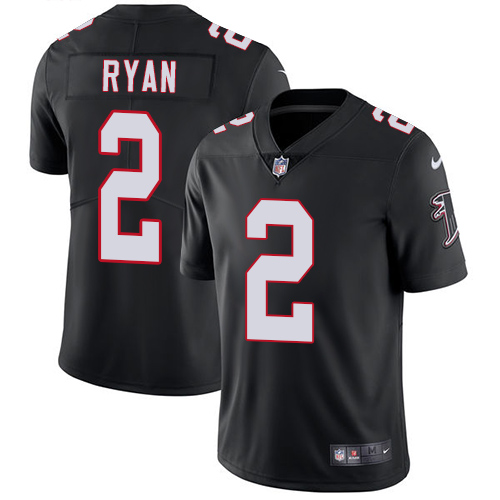 Atlanta Falcons #2 Matt Ryan Black Alternate Men's Stitched Vapor Untouchable Limited Jersey Men's