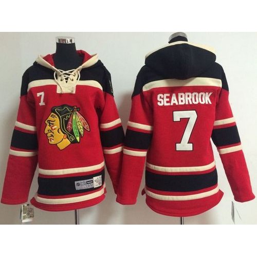 Chicago Blackhawks #7 Brent Seabrook Red Sawyer Hooded Sweatshirt Stitched Youth Jersey Youth