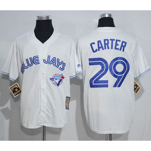 Toronto Blue Jays #29 Joe Carter White Cooperstown Throwback Stitched Jersey Men's