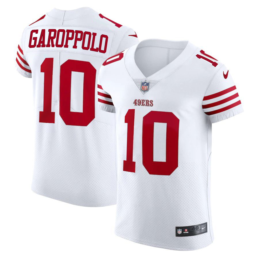 San Francisco 49ers #10 Jimmy Garoppolo White Men's 2022-23 Authentic Stitched Vapor Untouchable Elite Jersey