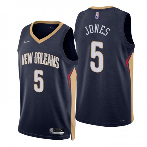 New Orleans Pelicans #5 Herbert Jones Navy Mens 2021-22 75th Anniversary Diamond Swingman Jersey - Icon Edition Mens