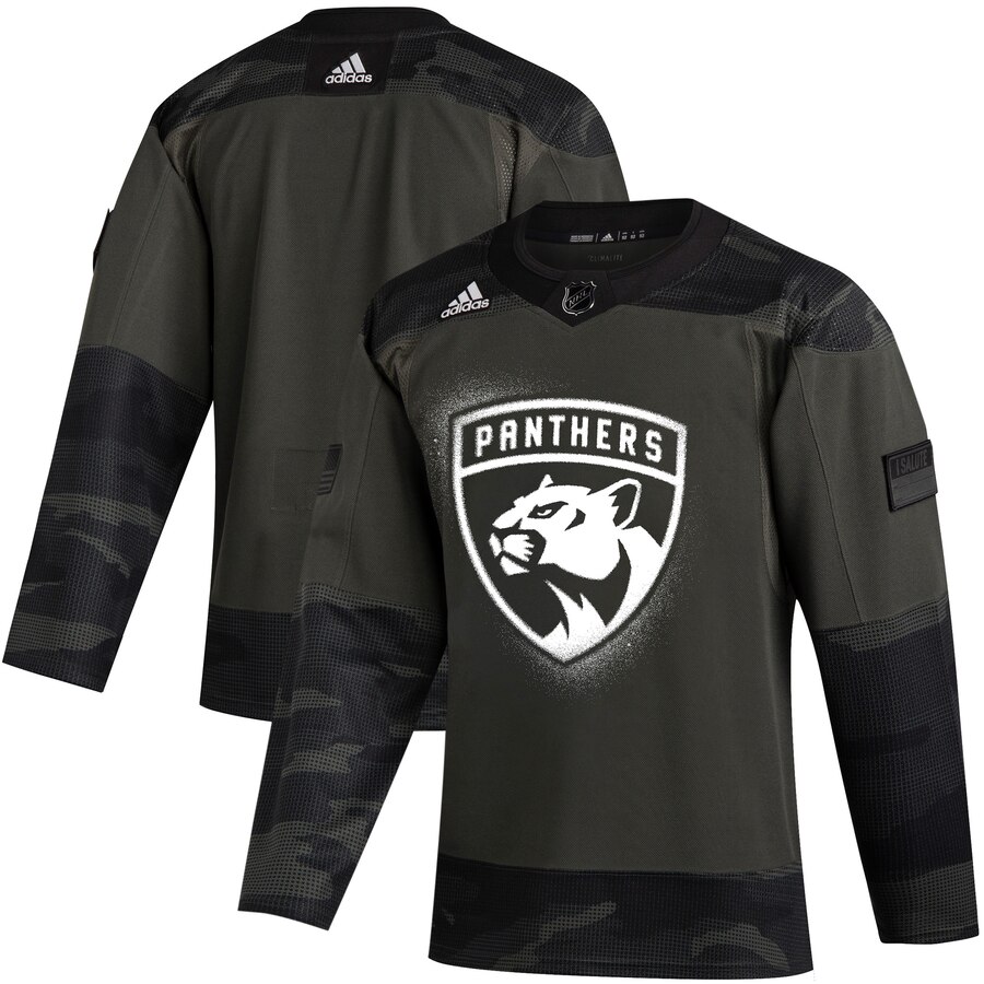 Florida Panthers Adidas 2019 Veterans Day Authentic Practice Jersey Camo