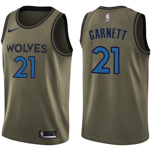 Minnesota Timberwolves #21 Kevin Garnett Green Salute to Service Youth Swingman Jersey Youth