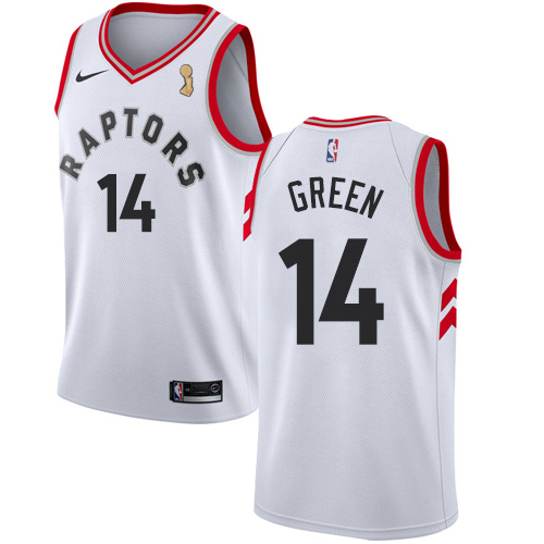 Toronto Raptors #14 Danny Green White 2019 Finals Champions Association Edition Swingman Jersey Mens