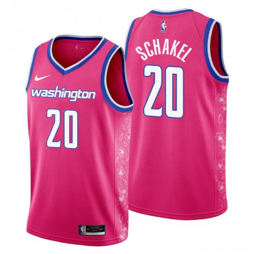 Washington Wizards #20 Jordan Schakel Mens 2022-23 City Edition Jersey - Cherry Blossom Pink Mens