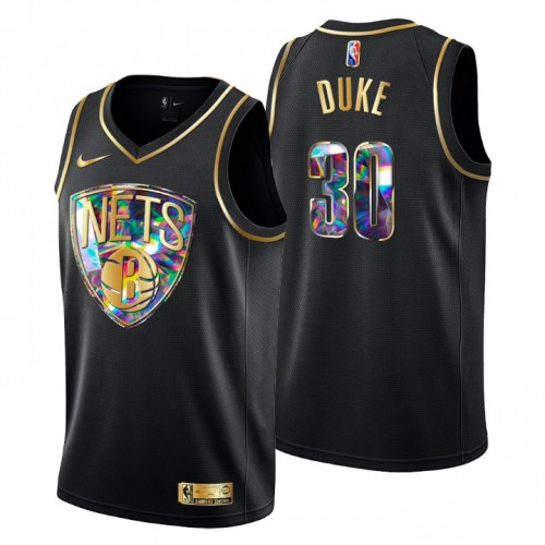 Brooklyn Brooklyn Nets #30 David Duke Mens Golden Edition Diamond Logo 2021/22 Swingman Jersey - Black Mens