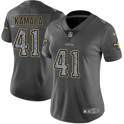 Saints #41 Alvin Kamara Gray Static Women's Stitched Vapor Untouchable Limited Jersey