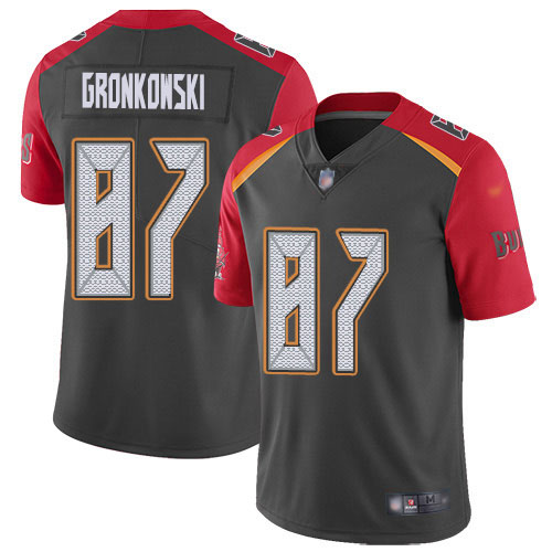Buccaneers #87 Rob Gronkowski Gray Youth Stitched Limited Inverted Legend Jersey