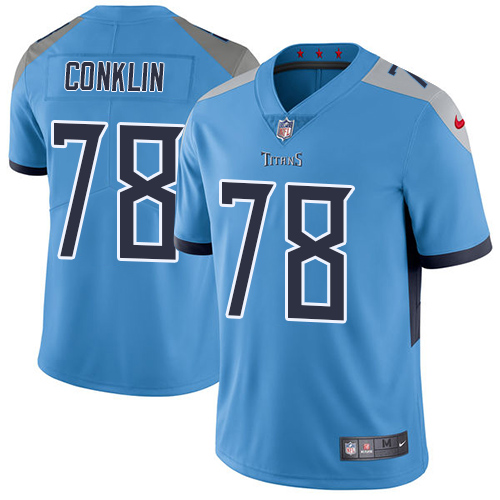 Tennessee Titans #78 Jack Conklin Light Blue Alternate Men's Stitched Vapor Untouchable Limited Jersey Men's