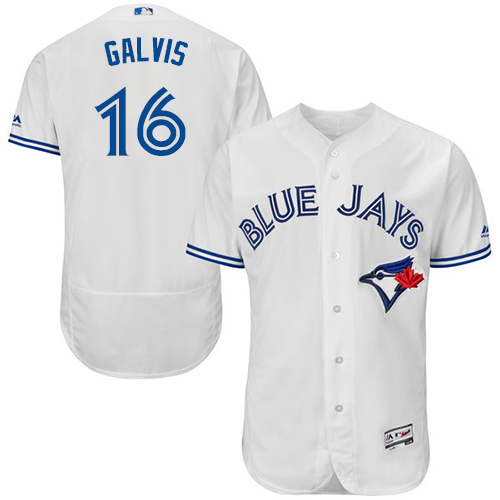 Toronto Blue Jays #16 Freddy Galvis White Flexbase Authentic Collection Stitched Jersey Men's