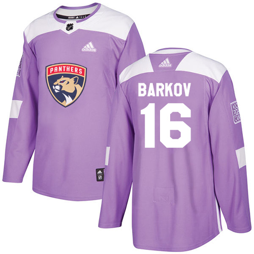 Adidas Florida Panthers #16 Aleksander Barkov Purple Authentic Fights Cancer Stitched Youth Jersey Youth