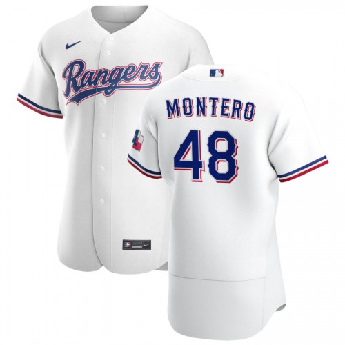 Texas Texas Rangers #48 Rafael Montero Men's White Home 2020 Authentic Player Jersey Men's