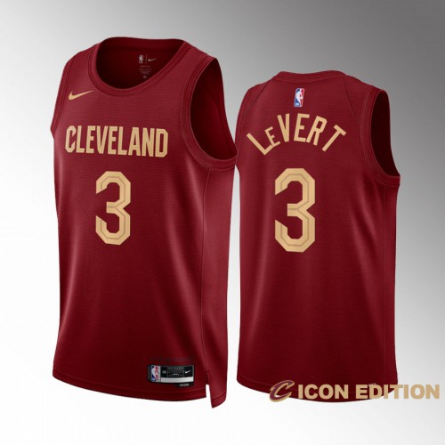 Cleveland Cleveland Cavaliers #3 Caris LeVert Mens Wine 2022-23 Icon Edition Jersey Mens