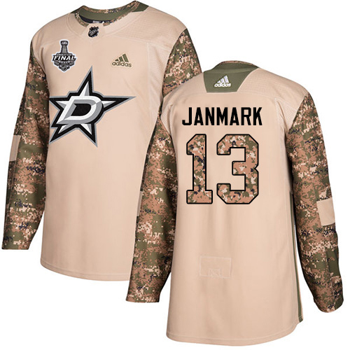 Adidas Dallas Stars #13 Mattias Janmark Camo Authentic 2017 Veterans Day Youth 2020 Stanley Cup Final Stitched Jersey Youth