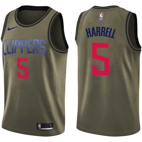 Los Angeles Clippers #5 Montrezl Harrell Green Swingman Salute to Service Jersey Mens