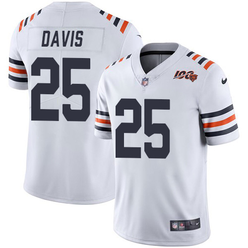 Chicago Bears #25 Mike Davis White Alternate Men's Stitched Vapor Untouchable Limited 100th Season Jersey Men's