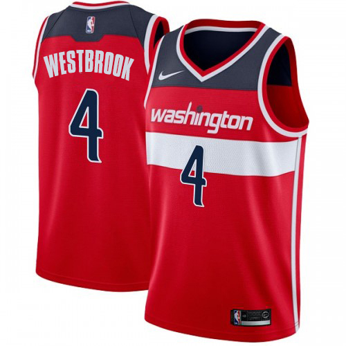 Washington Wizards #4 Russell Westbrook Red Swingman Icon Edition Jersey Mens