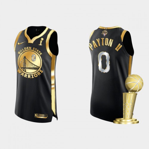 Golden State Golden State Warriors #0 Gary Payton II Mens Golden Black 2021-22 Finals Champions Authentic Jersey Mens