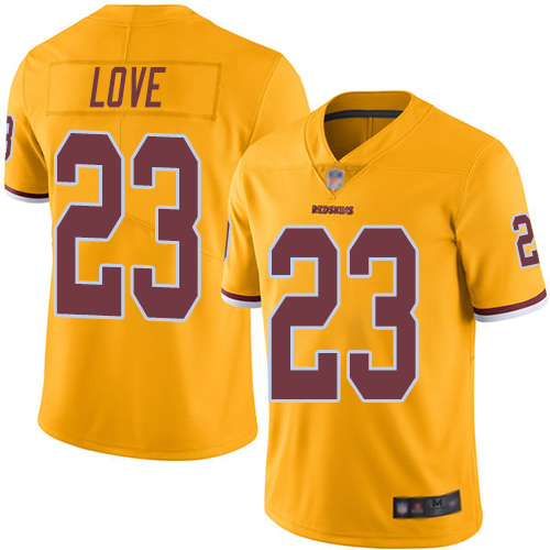 Washington Commanders #23 Bryce Love Gold Youth Stitched Limited Rush Jersey Youth