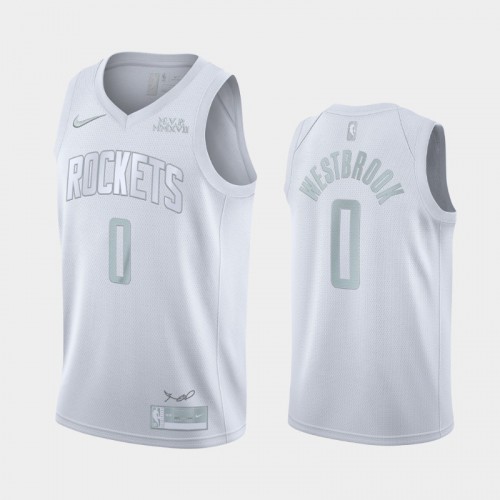 Houston Houston Rockets #0 Russell Westbrook Mens White MVP Limited Jersey Mens