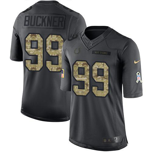 Indianapolis Colts #99 DeForest Buckner Black Men's Stitched Limited 2016 Salute to Service Jersey Men's