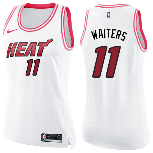 Miami Heat #11 Dion Waiters White/Pink Womens Swingman Fashion Jersey Womens