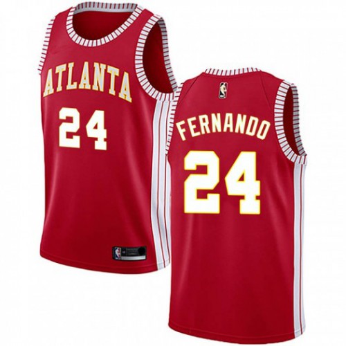 Atlanta Hawks #24 Bruno Fernando Red Womens Swingman Statement Edition Jersey Womens
