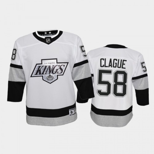 Adidas Los Angeles Kings #58 Kale Clague Youth 2021-22 Alternate Game Jersey - White Youth