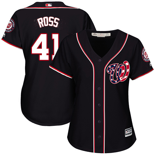 Washington Nationals #41 Joe Ross Navy Blue Alternate Women's Stitched Jersey Womens