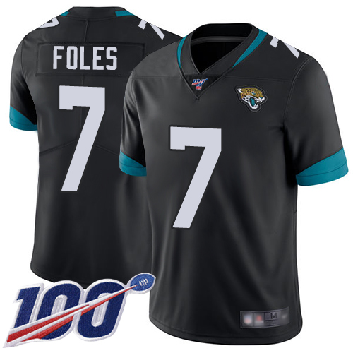 Jacksonville Jaguars #7 Nick Foles Black Team Color Men's Stitched 100th Season Vapor Limited Jersey Men's