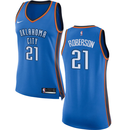 Oklahoma City Thunder #21 Andre Roberson Blue Womens Swingman Icon Edition Jersey Womens