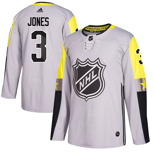 Adidas Columbus Blue Jackets #3 Seth Jones Gray 2018 All-Star Metro Division Authentic Stitched Jersey Men's