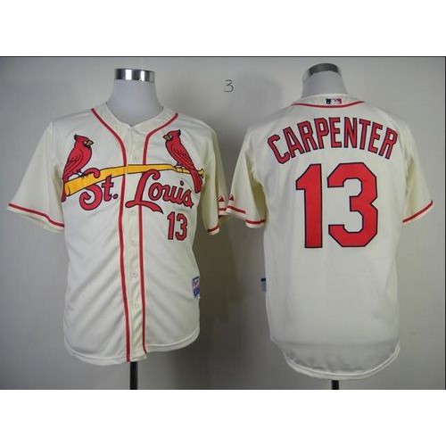 St.Louis Cardinals #13 Matt Carpenter Cream Cool Base Stitched Jersey Men's