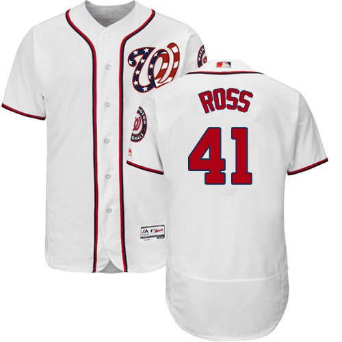 Washington Nationals #41 Joe Ross White Flexbase Authentic Collection Stitched Jersey Men's