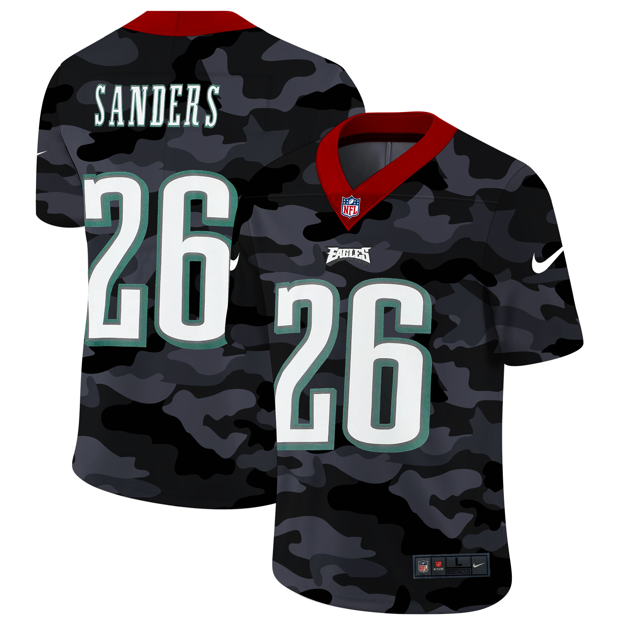 Philadelphia Eagles #26 Miles Sanders Men's 2020 Black CAMO Vapor Untouchable Limited Stitched Jersey
