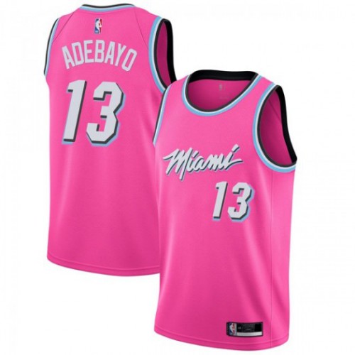 Miami Heat #13 Bam Adebayo Pink Youth Swingman Earned Edition Jersey Youth