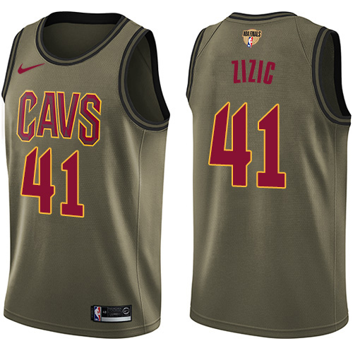 Cleveland Cavaliers #41 Ante Zizic Green Salute to Service The Finals Patch Youth Swingman Jersey Youth